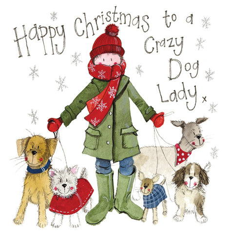 Christmas Card  Crazy Dog Lady